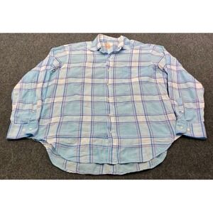 J.McLaughlin Button Down Shirt Mens M Blue Plaid Long Sleeve Cotton 10468